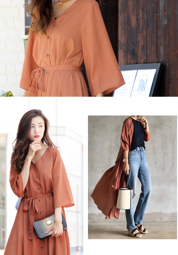 無地でコーデの幅広がる 着こなし抜群ガウンワンピース おすすめ8選